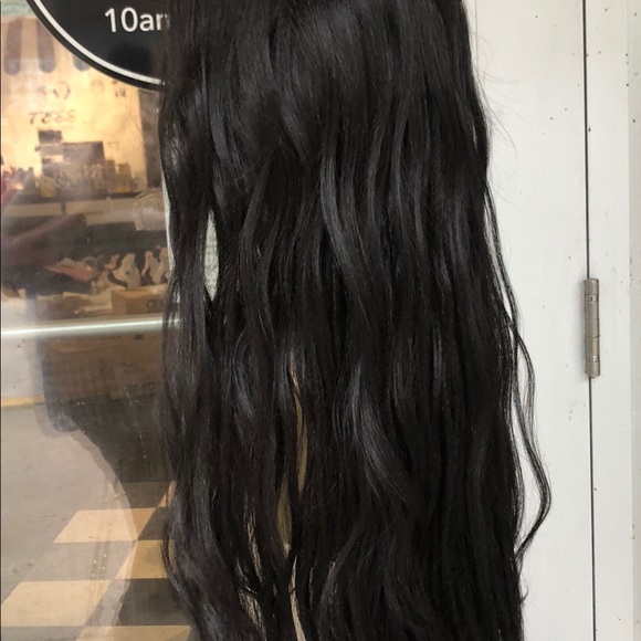 Wig 13X6 Freepart Swisslace long loose wave human hair blend